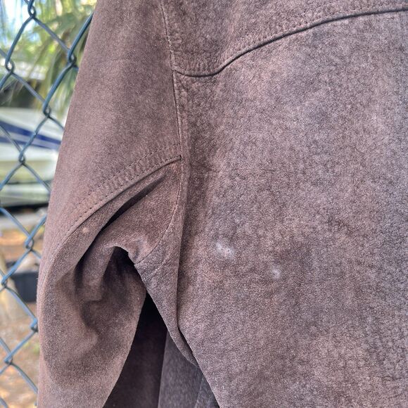 Liz Claiborne Pig Suede Button Jacket Brown Women's Size 12 - Picture 5 of 9